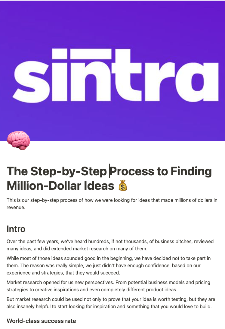 Step-by-Step Process to Finding Million-Dollar Ideas (Sale)