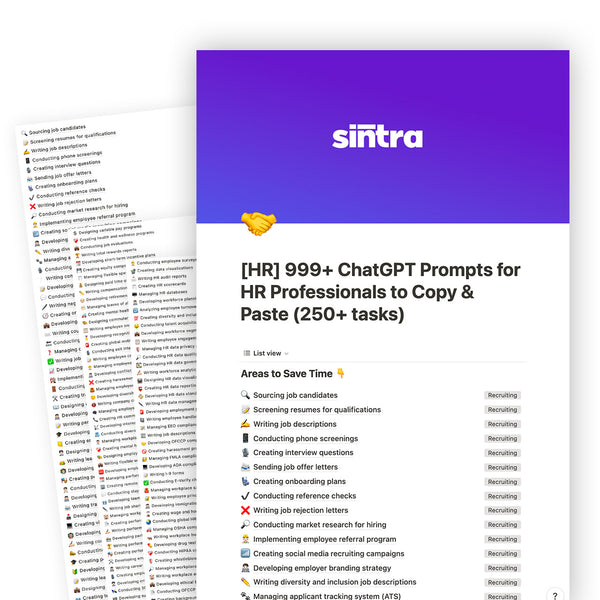 Ultimate ChatGPT Prompt Pack for Human Resources